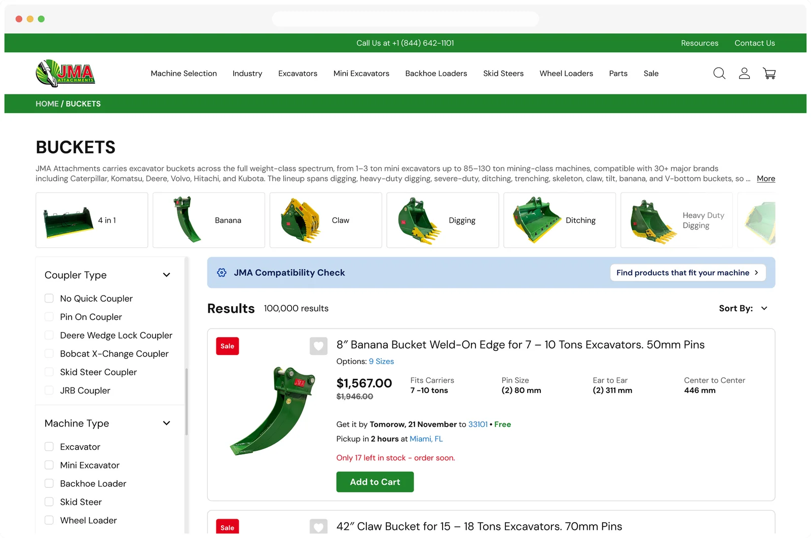 Redesigned collection page: compatibility check, fulfilment state on every card