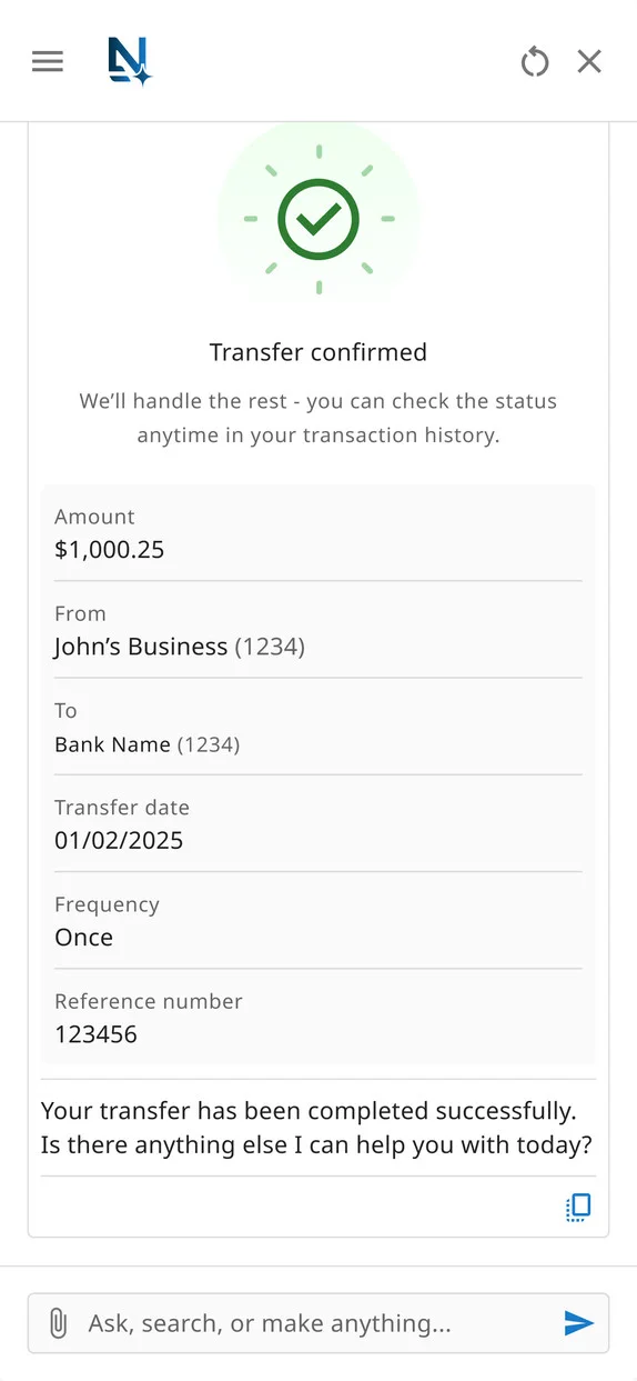 Transfer result