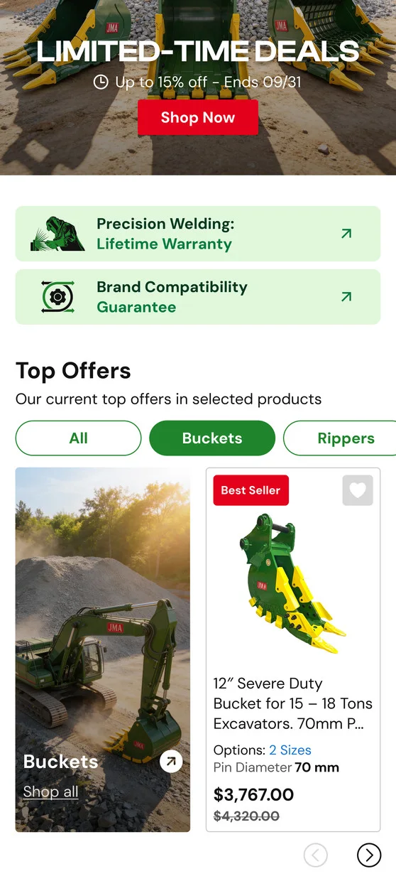 Mobile home page, screen 2
