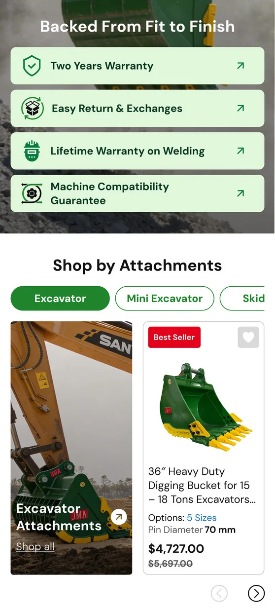 Mobile home page, screen 6