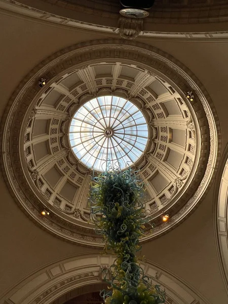 Glass dome of a museum ceiling in London