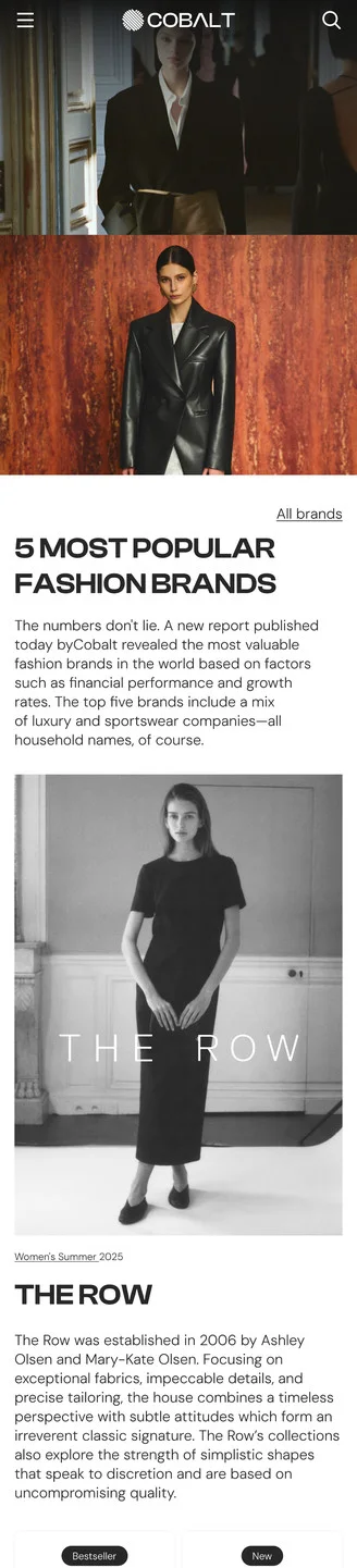 5 Most Popular Brands page
