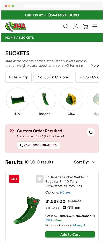 "Custom order required" state